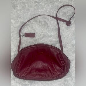 Stylish Vintage Red Leather Shoulder Bag by Worthington